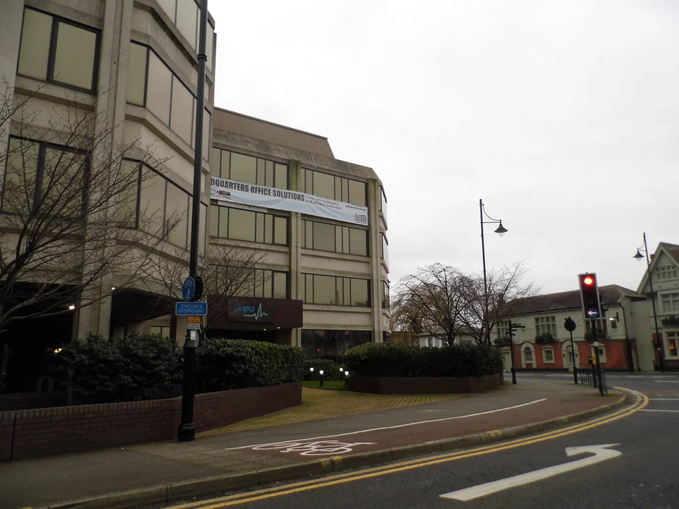 Office buildings on South Street at the junction of Laleham Road, Staines