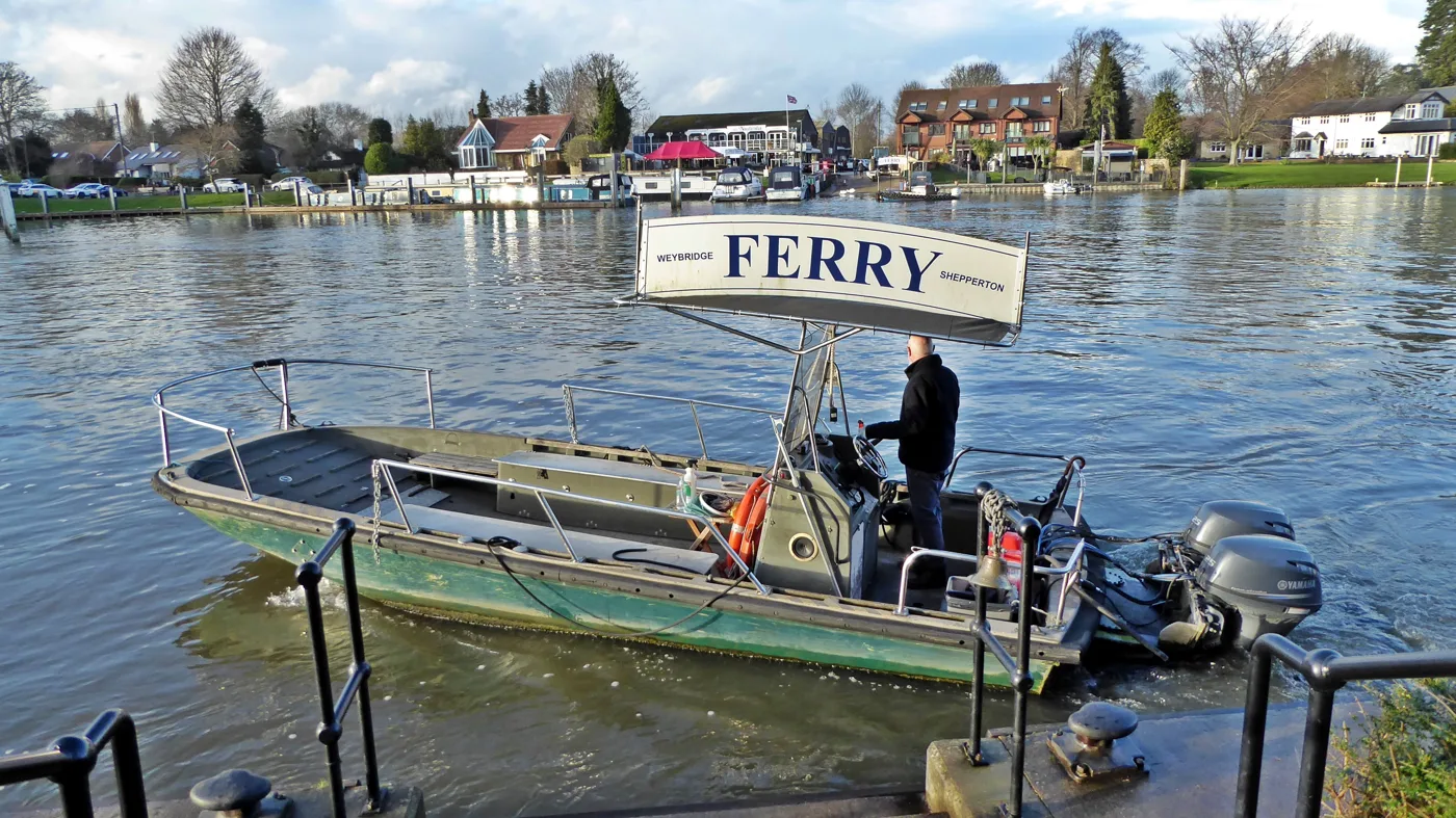 The Shepperton ferry across the Thames to Weybridge, which runs daily until the end of October